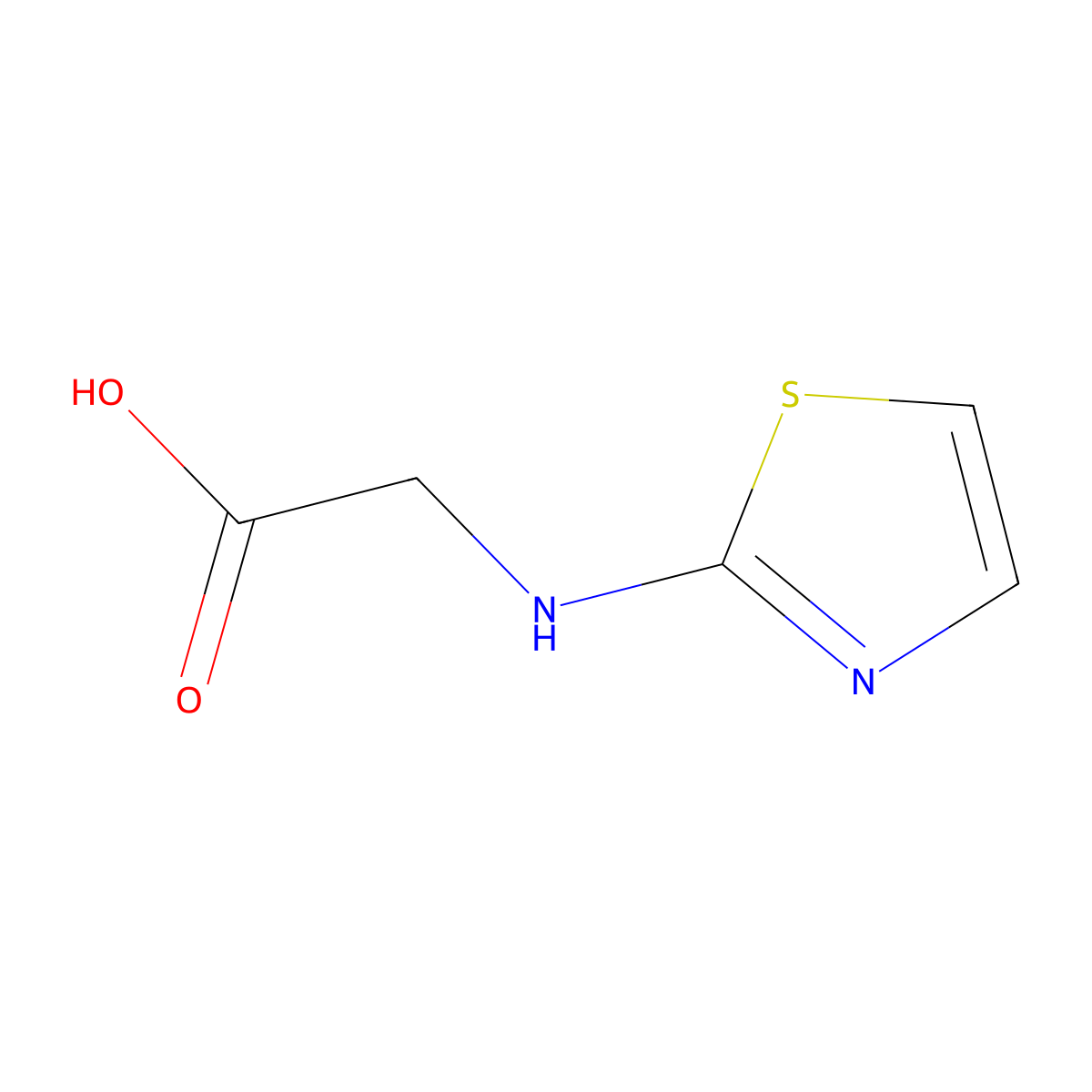2-((1,3-Thiazol-2-yl)amino)acetic acid molecular structure, CAS 79858-47-2