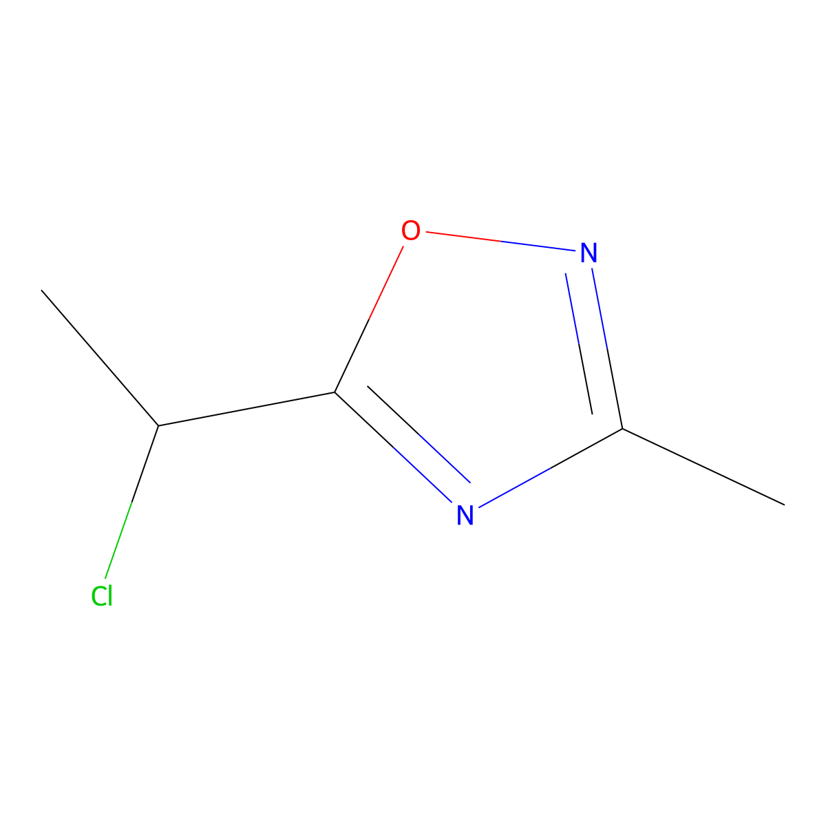 5-(1-Chloroethyl)-3-methyl-1,2,4-oxadiazole molecular structure, CAS 79867-19-9