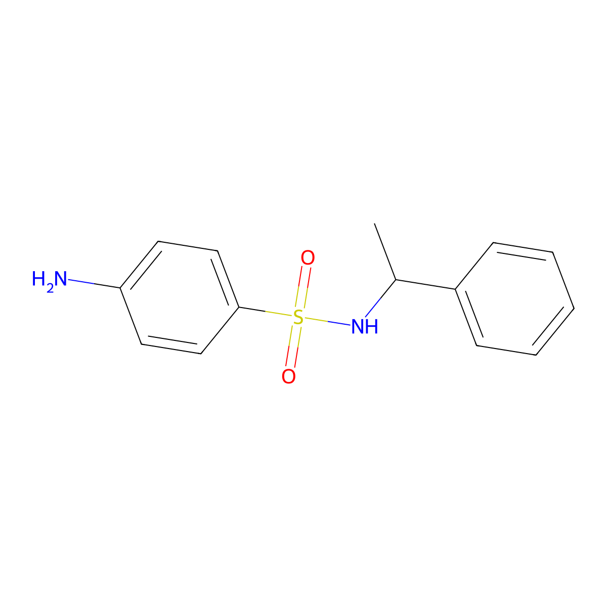 4-amino-N-(1-phenylethyl)benzenesulfonamide molecular structure, CAS 79867-70-2