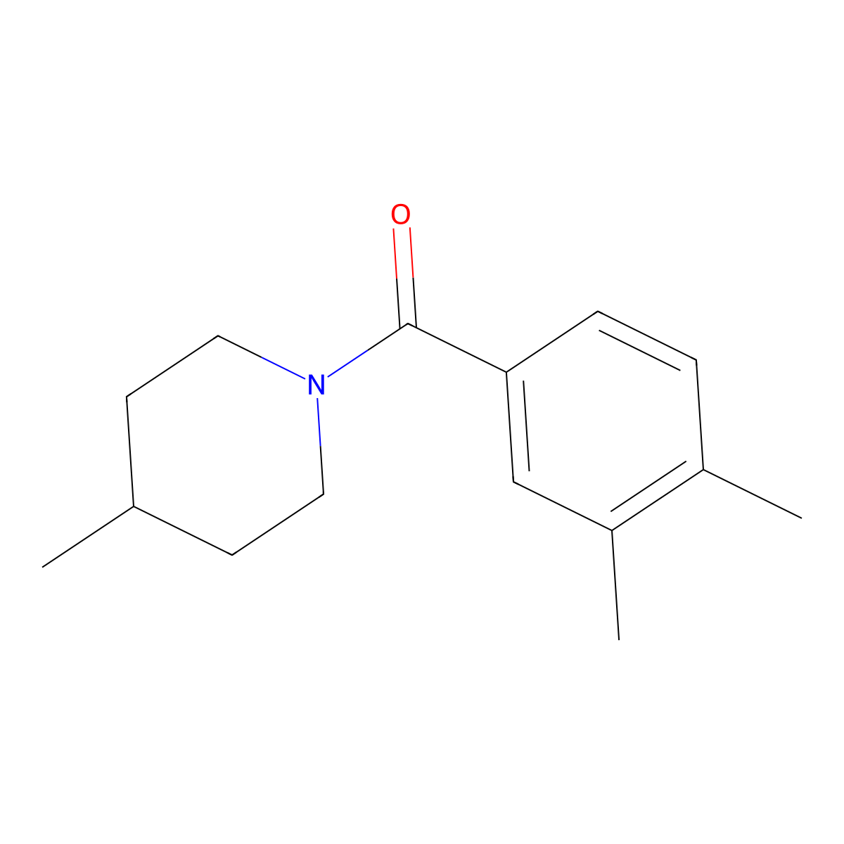 1-(3,4-Dimethylbenzoyl)-4-methylpiperidine molecular structure, CAS 79868-17-0