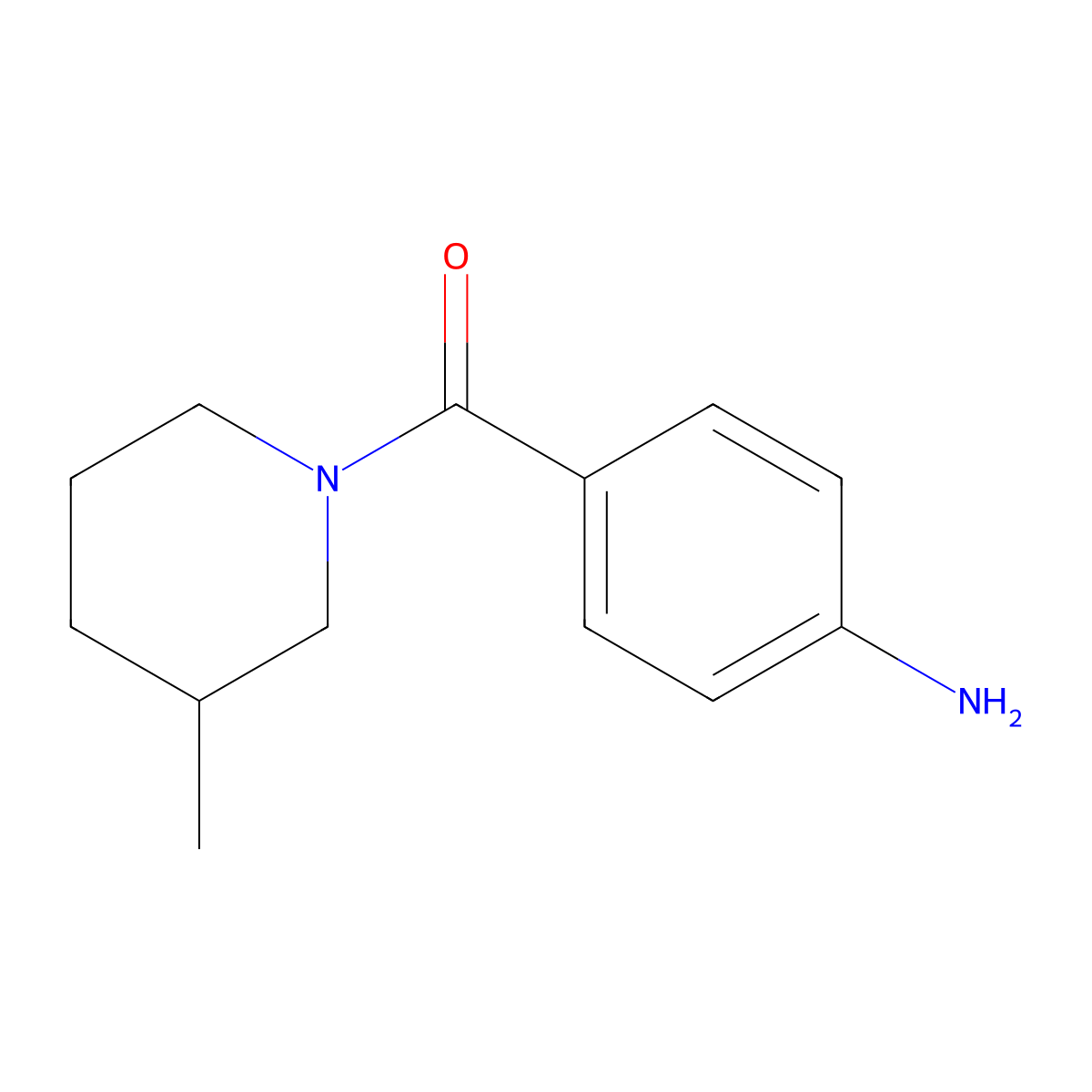 (4-Aminophenyl)(3-methylpiperidin-1-yl)methanone molecular structure, CAS 79868-21-6