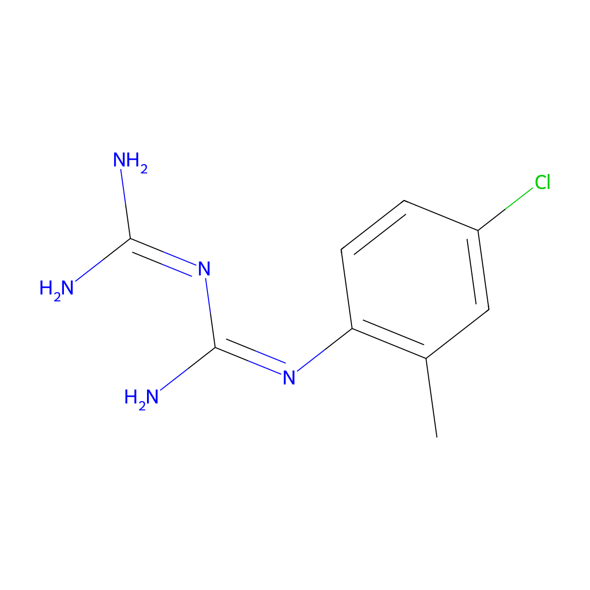 Imidodicarbonimidic diamide, N-(4-chloro-2-methylphenyl)- molecular structure, CAS 79868-83-0