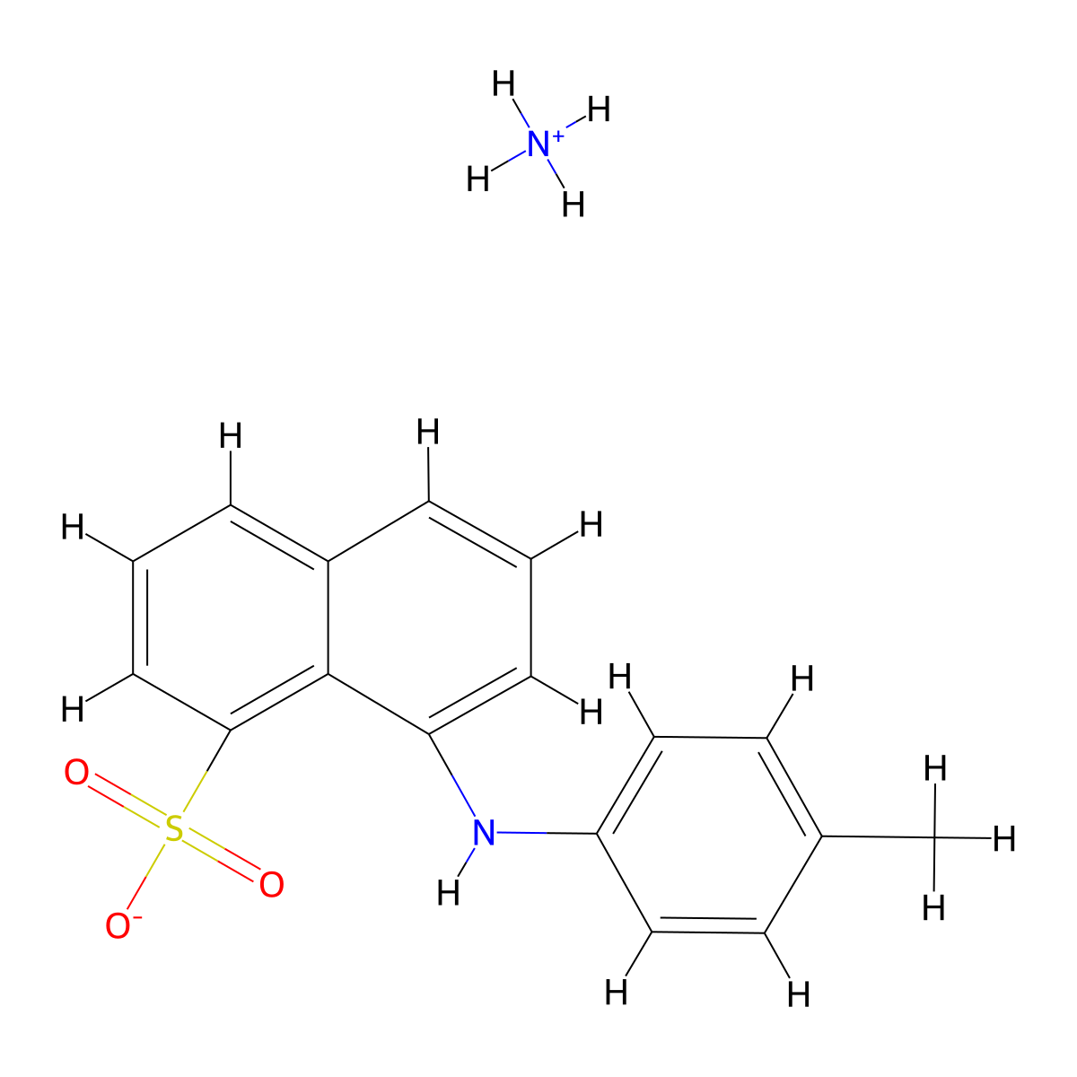 1-Naphthalenesulfonic acid, 8-((4-methylphenyl)amino)-, ammonium salt (1:1) molecular structure, CAS 79873-33-9