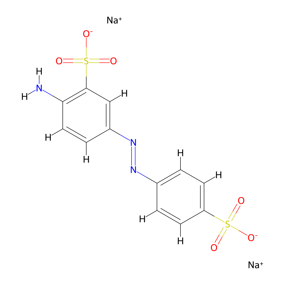 Benzenesulfonic acid, 2-amino-5-(2-(4-sulfophenyl)diazenyl)-, sodium salt (1:?) molecular structure, CAS 79873-36-2