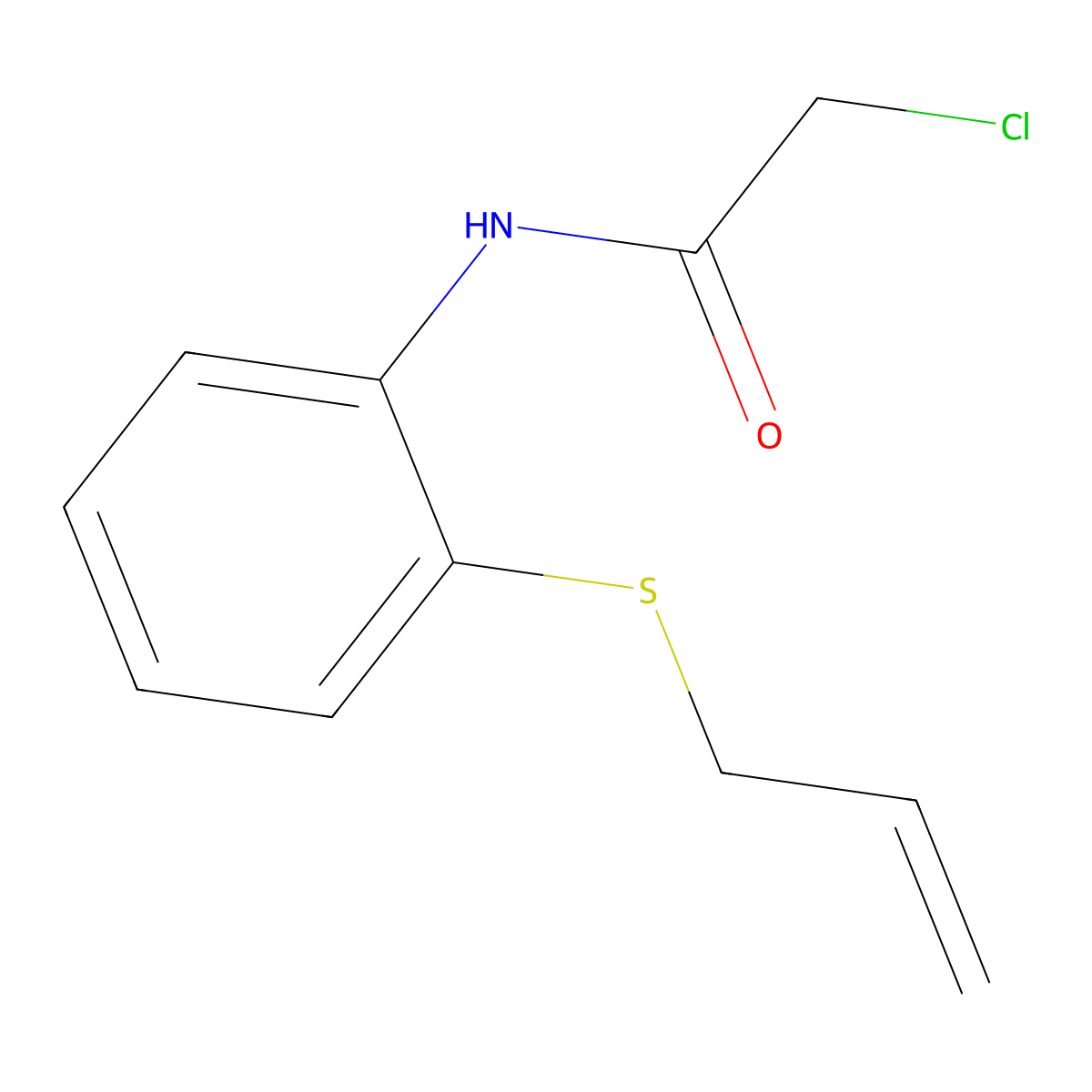 N-[2-(allylthio)phenyl]-2-chloroacetamide molecular structure, CAS 79877-05-7