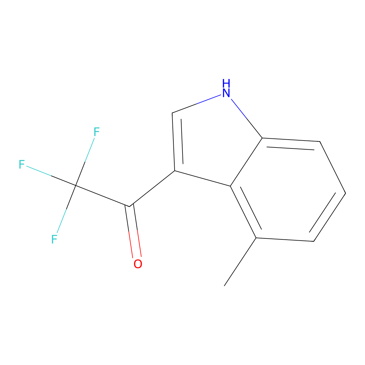 2,2,2-trifluoro-1-(4-methyl-1H-indol-3-yl)ethan-1-one molecular structure, CAS 79878-01-6