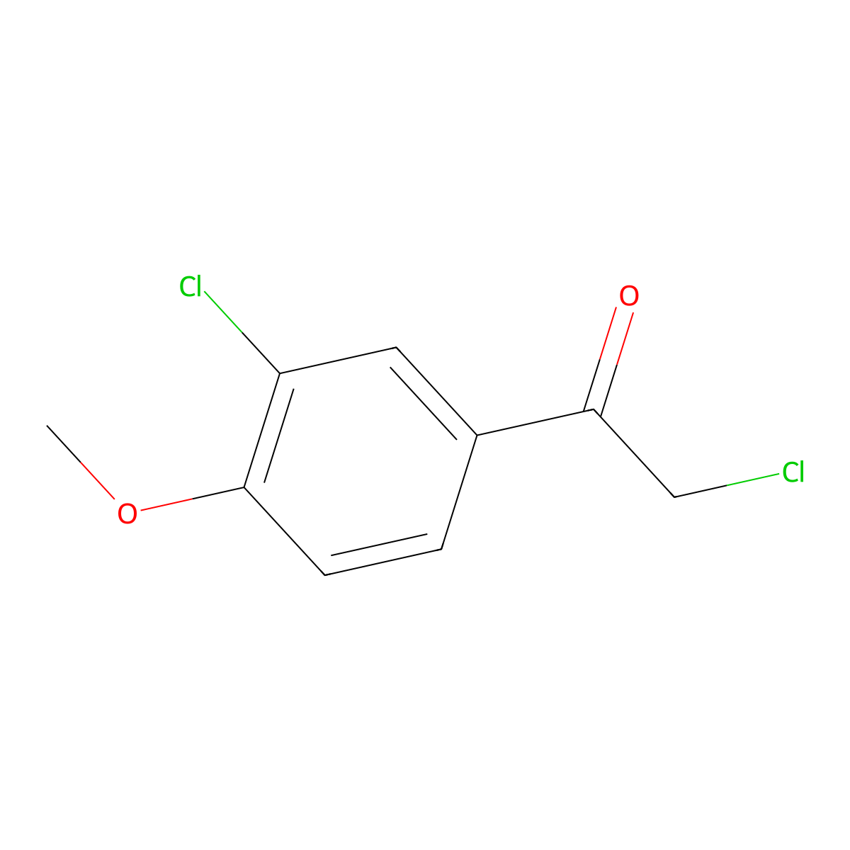 2-Chloro-1-(3-chloro-4-methoxyphenyl)ethan-1-one molecular structure, CAS 79881-25-7