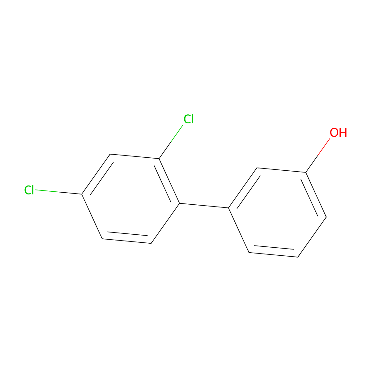 3-(2,4-Dichlorophenyl)phenol molecular structure, CAS 79881-30-4