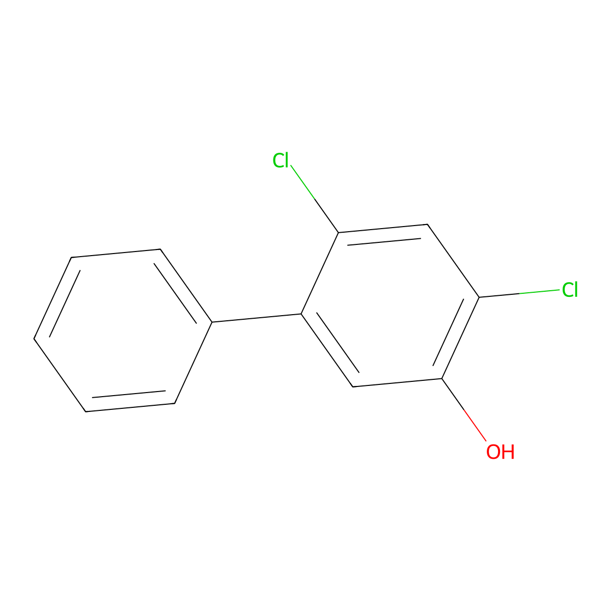 2,4-Dichloro-5-phenylphenol molecular structure, CAS 79881-31-5
