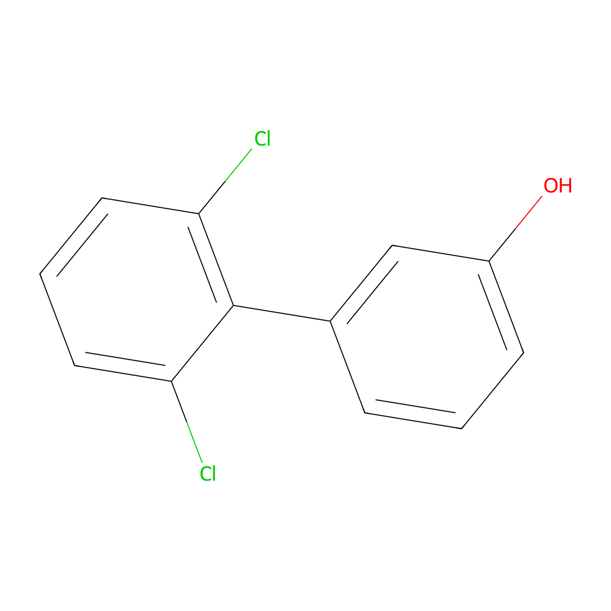 (1,1'-Biphenyl)-3-ol, 2',6'-dichloro- molecular structure, CAS 79881-32-6
