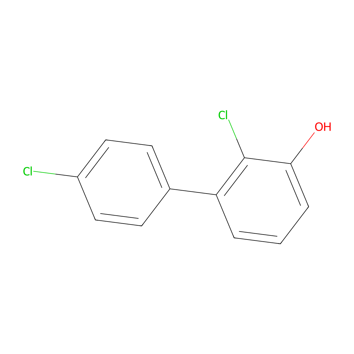 2-Chloro-3-(4-chlorophenyl)phenol molecular structure, CAS 79881-38-2