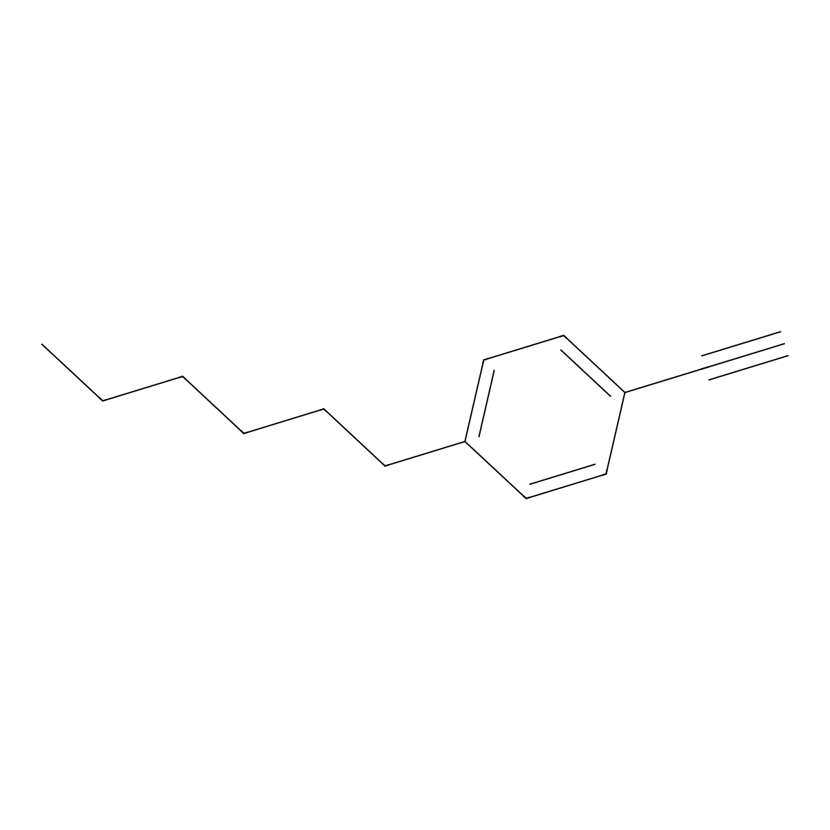 1-Ethynyl-4-hexylbenzene molecular structure, CAS 79887-11-9