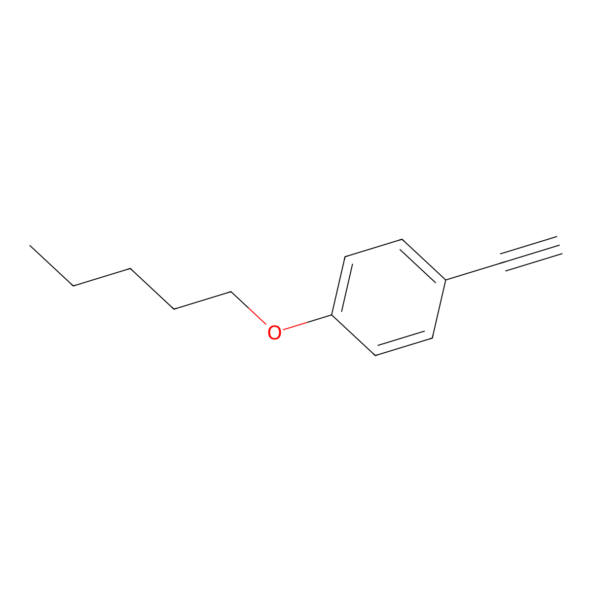 1-Eth-1-ynyl-4-(pentyloxy)benzene molecular structure, CAS 79887-16-4