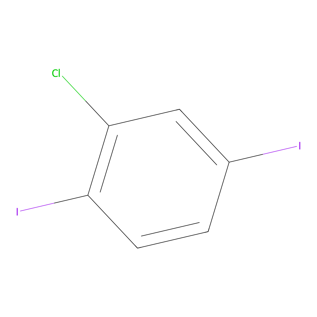 2-Chloro-1,4-diiodobenzene molecular structure, CAS 79887-23-3