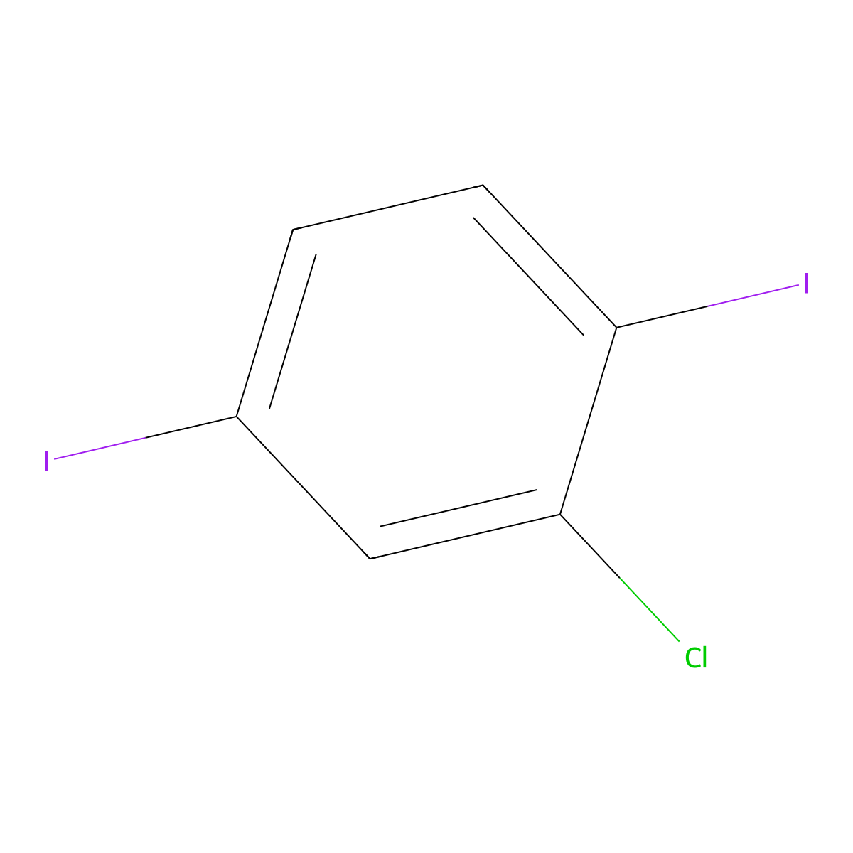 2-Chloro-1,4-diiodobenzene molecular structure, CAS 79887-23-3