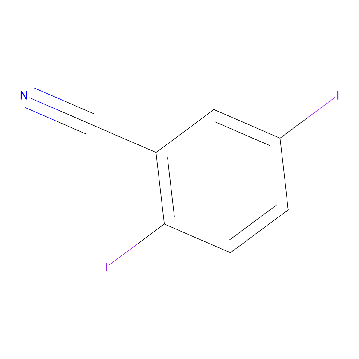 2,5-Diiodobenzonitrile molecular structure, CAS 79887-24-4