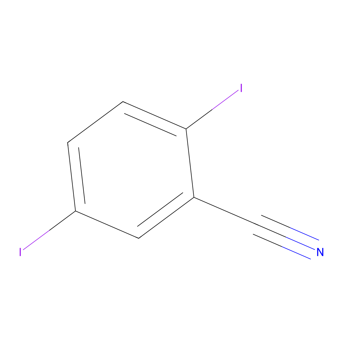 2,5-Diiodobenzonitrile molecular structure, CAS 79887-24-4