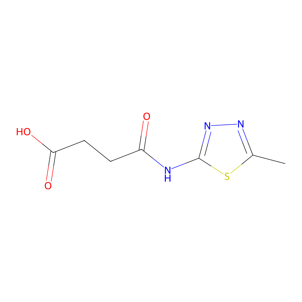 N-(5-Methyl-(1,3,4)thiadiazol-2-yl)-succinamic acid molecular structure, CAS 79888-39-4