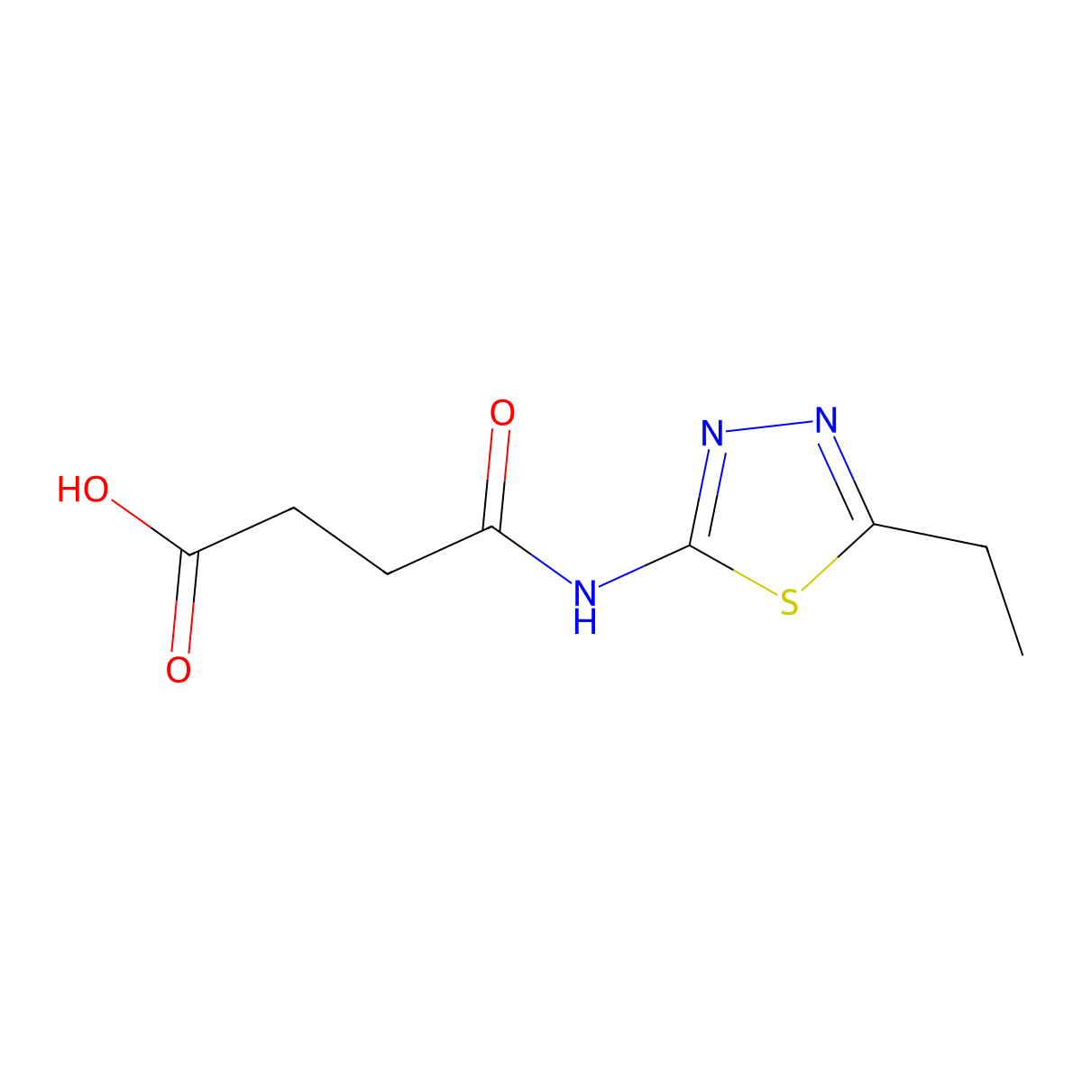 4-[(5-Ethyl-1,3,4-thiadiazol-2-yl)amino]-4-oxobutanoic acid molecular structure, CAS 79888-40-7