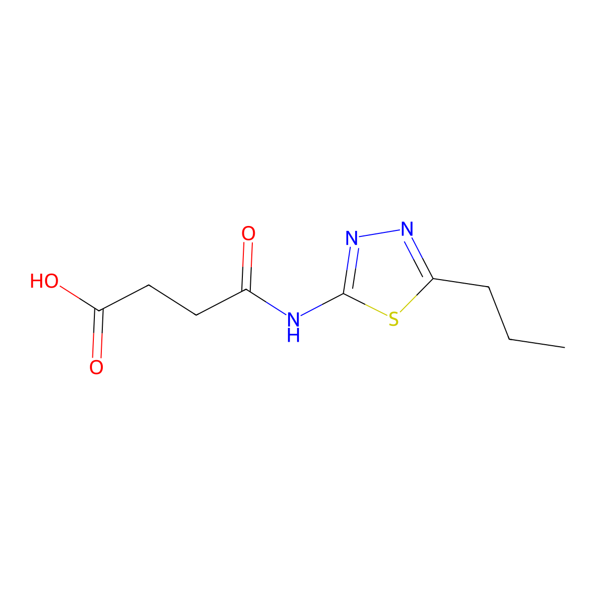 4-Oxo-4-((5-propyl-1,3,4-thiadiazol-2-yl)amino)butanoic acid molecular structure, CAS 79888-41-8