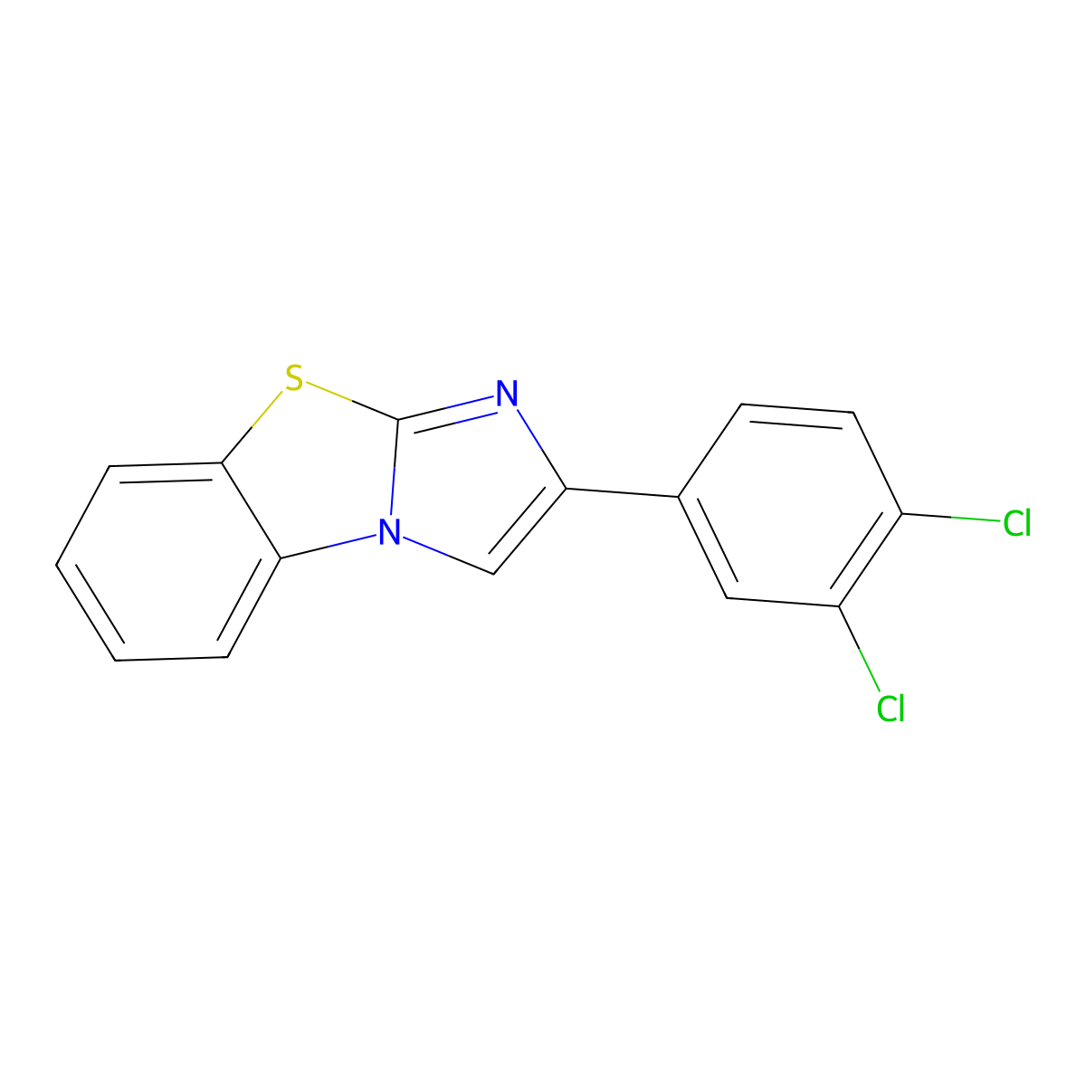 2-(3,4-Dichlorophenyl)imidazo[2,1-b][1,3]benzothiazole molecular structure, CAS 79889-36-4