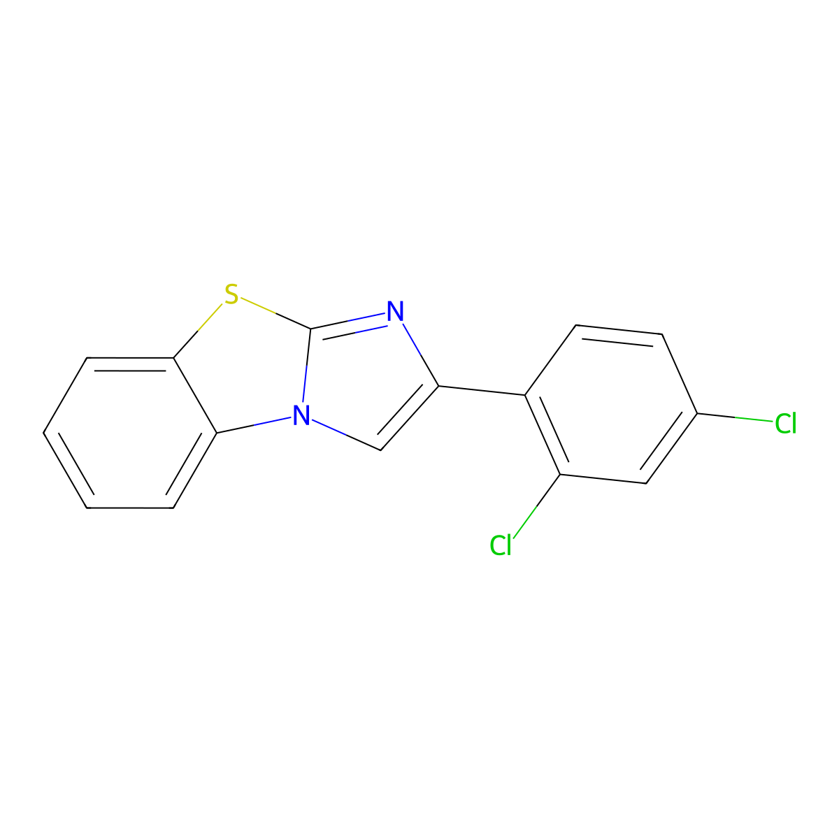 2-(2,4-Dichlorophenyl)imidazo[2,1-b][1,3]benzothiazole molecular structure, CAS 79889-37-5