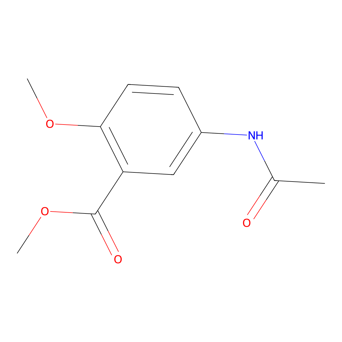 Methyl 5-(acetylamino)-o-anisate molecular structure, CAS 79893-19-9