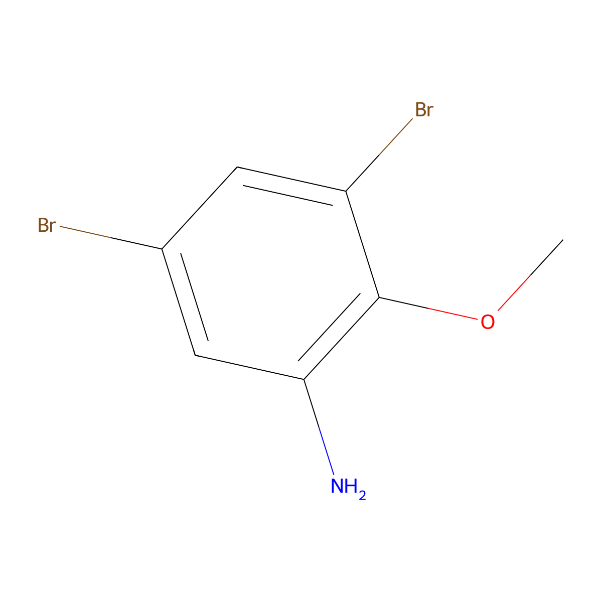 3,5-Dibromo-2-methoxyaniline molecular structure, CAS 79893-40-6