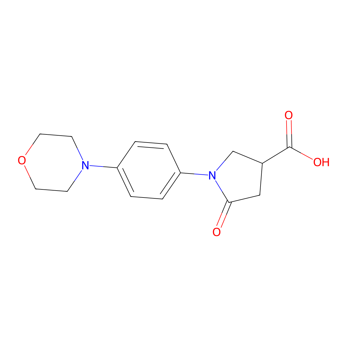 1-(4-Morpholin-4-ylphenyl)-5-oxopyrrolidine-3-carboxylic acid molecular structure, CAS 799013-49-3