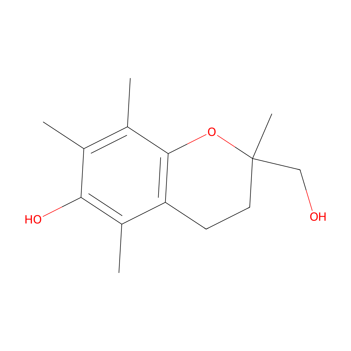 2-Hydroxymethyl-2,5,7,8-tetramethyl-chroman-6-ol molecular structure, CAS 79907-49-6