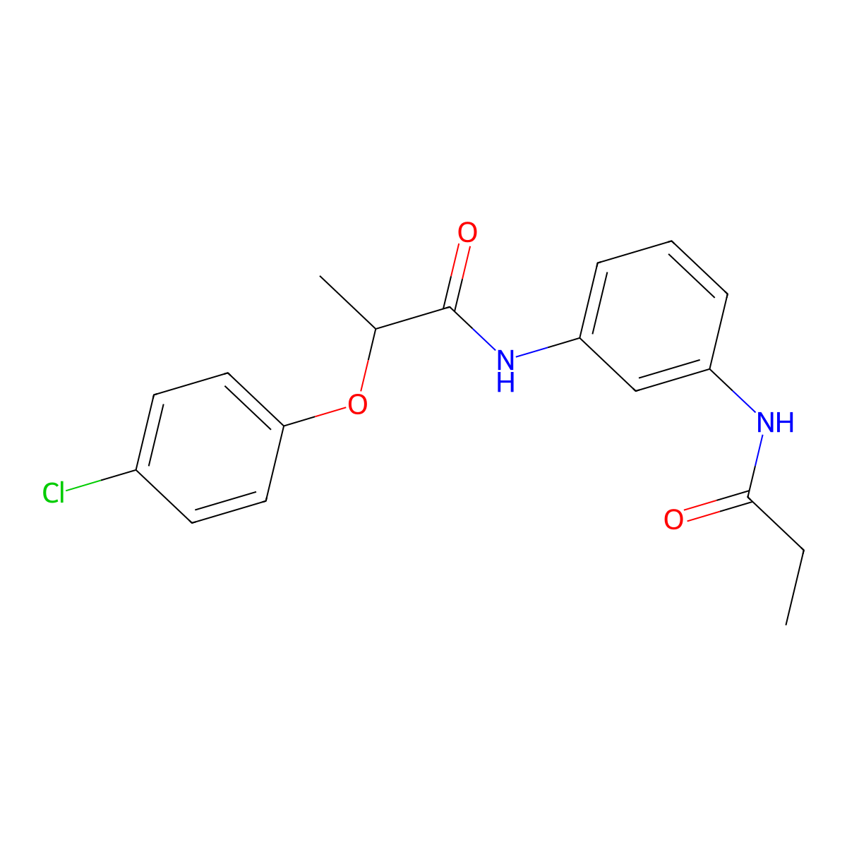 2-(4-chlorophenoxy)-N-[3-(propionylamino)phenyl]propanamide molecular structure, CAS 79911-78-7