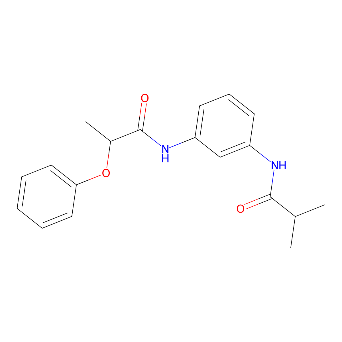 2-methyl-N-{3-[(2-phenoxypropanoyl)amino]phenyl}propanamide molecular structure, CAS 79911-95-8