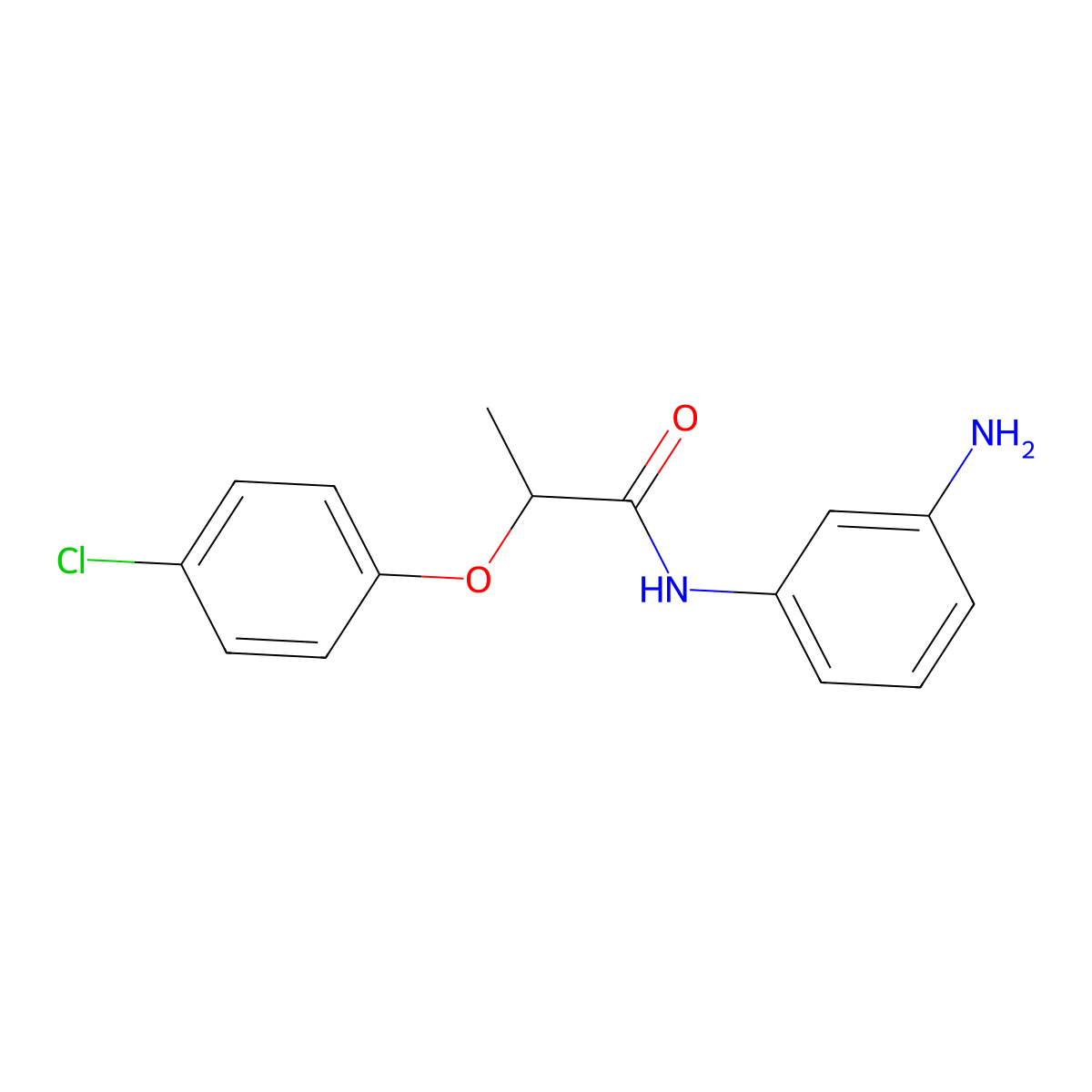 N-(3-Aminophenyl)-2-(4-chlorophenoxy)propanamide molecular structure, CAS 79912-11-1