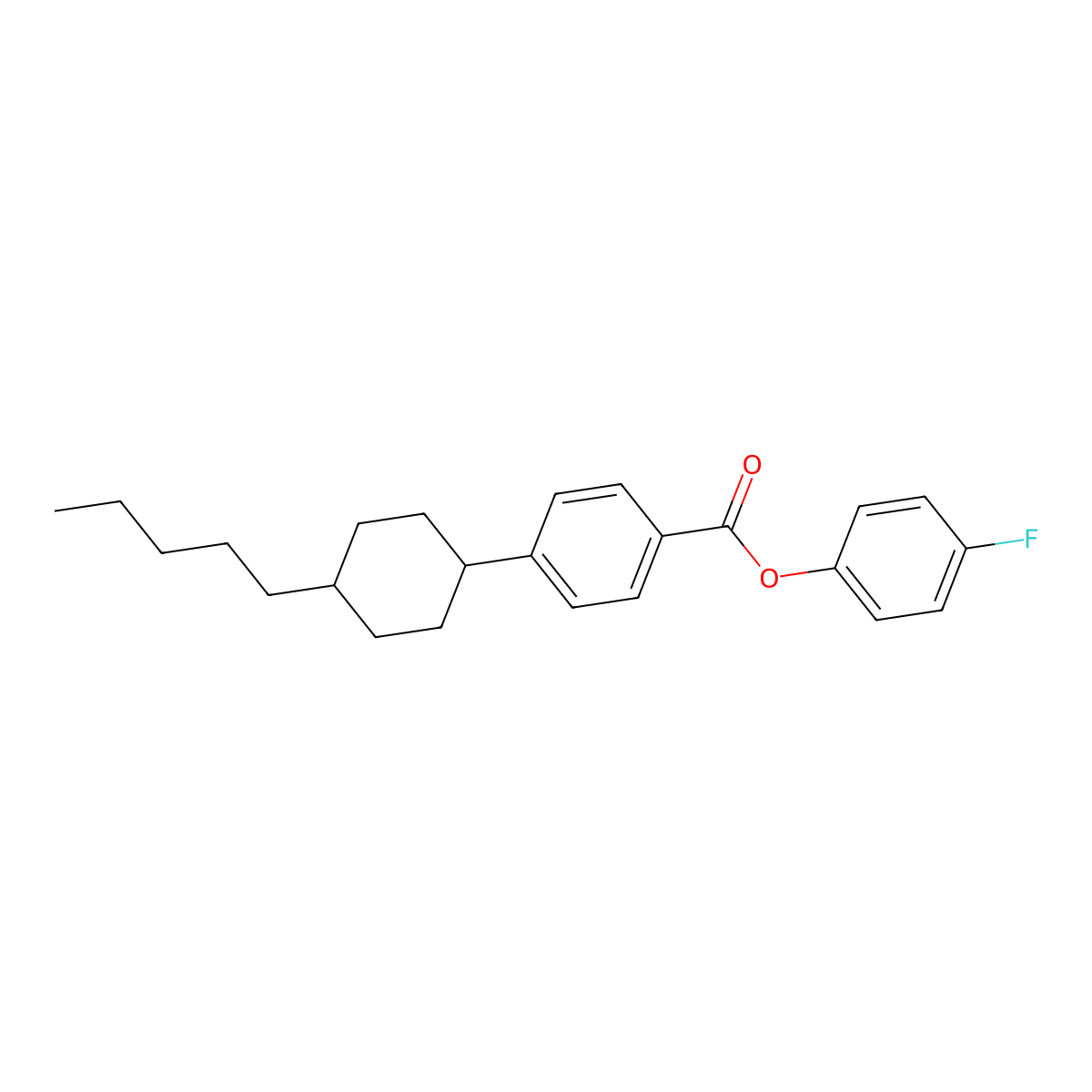 4-Fluorophenyl 4-(trans-4-pentylcyclohexyl)benzoate molecular structure, CAS 79912-98-4