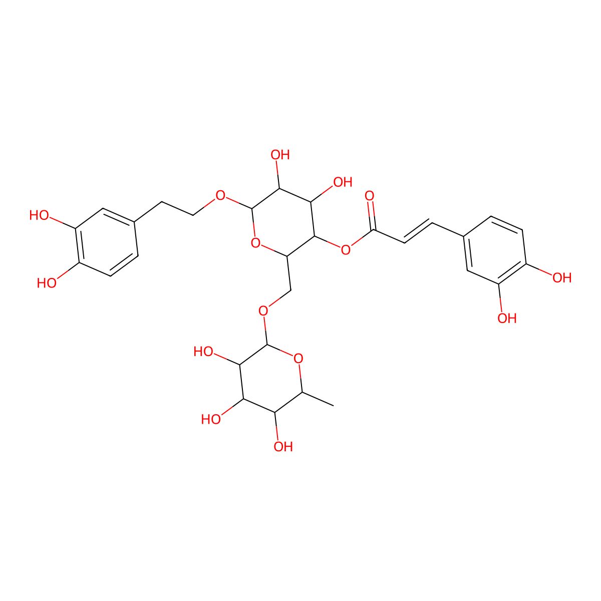 Forsythoside A molecular structure, CAS 79916-77-1