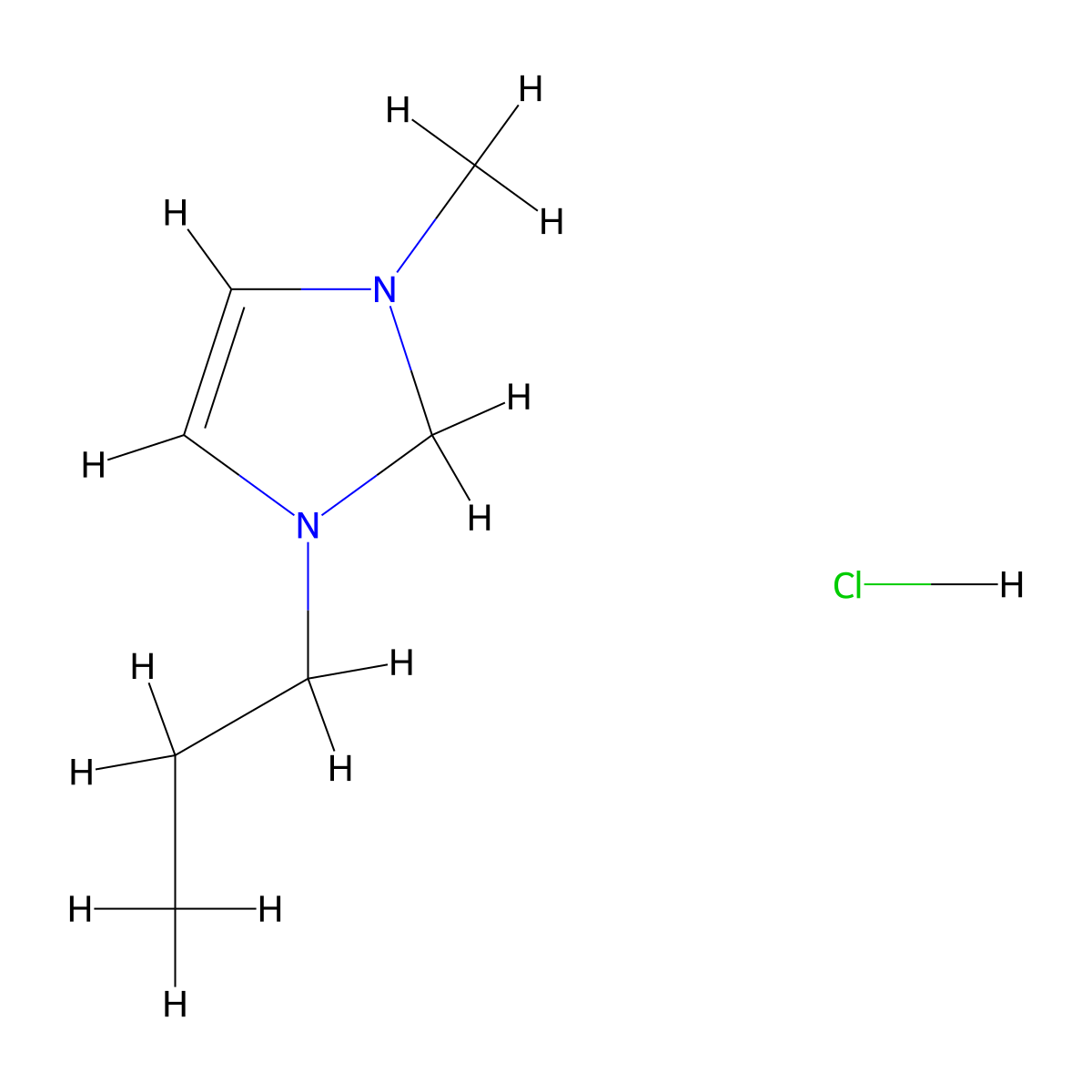 1-Methyl-3-propylimidazolium chloride molecular structure, CAS 79917-89-8