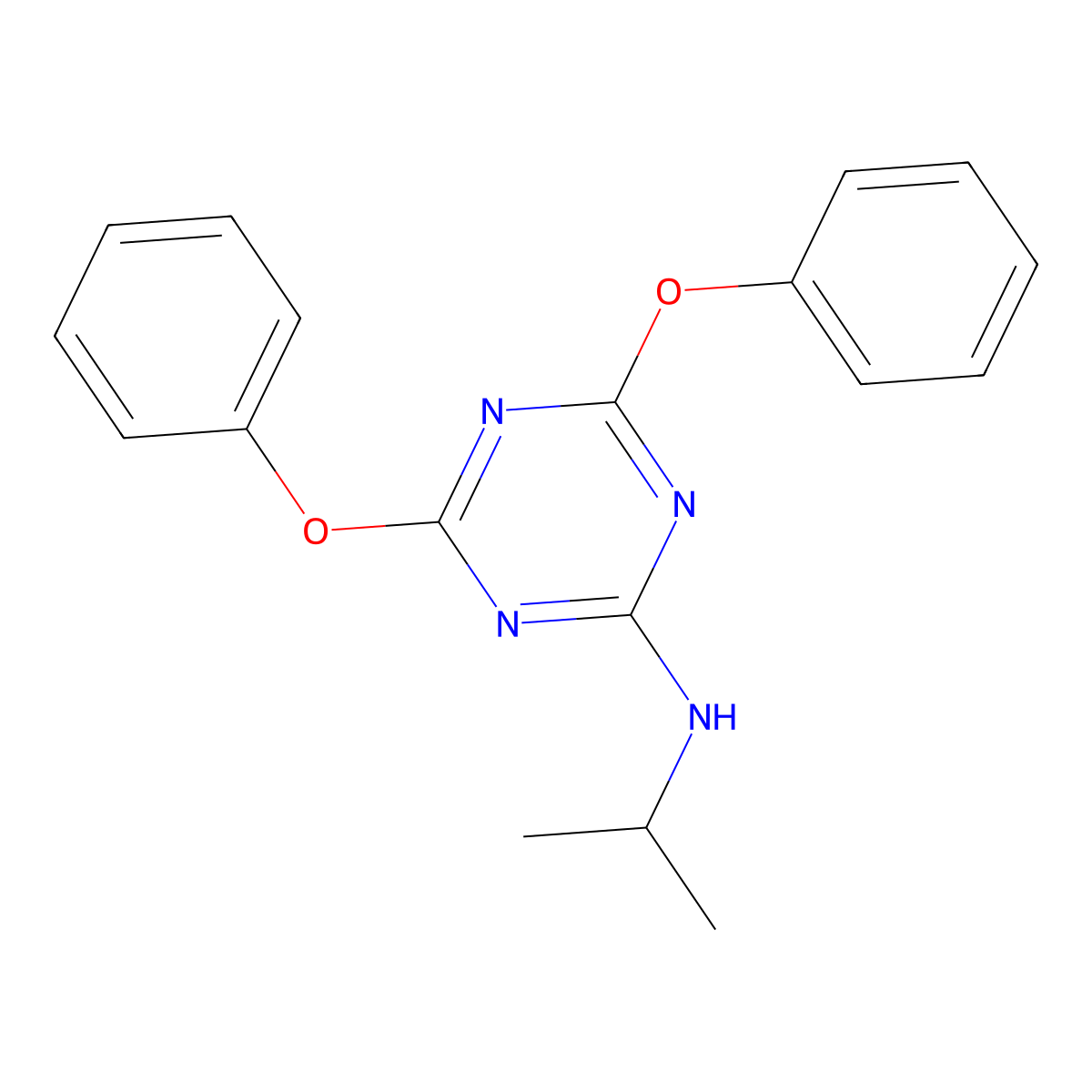 N-(1-Methylethyl)-4,6-diphenoxy-1,3,5-triazin-2-amine molecular structure, CAS 79922-83-1