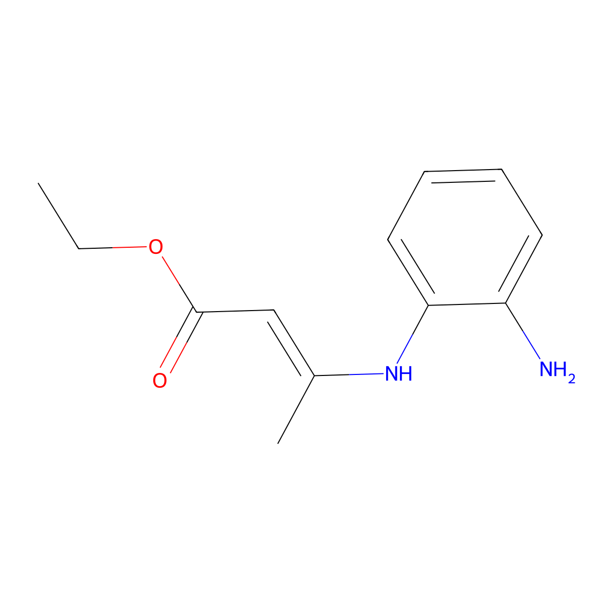 Ethyl 3-[(2-aminophenyl)amino]but-2-enoate molecular structure, CAS 79923-70-9