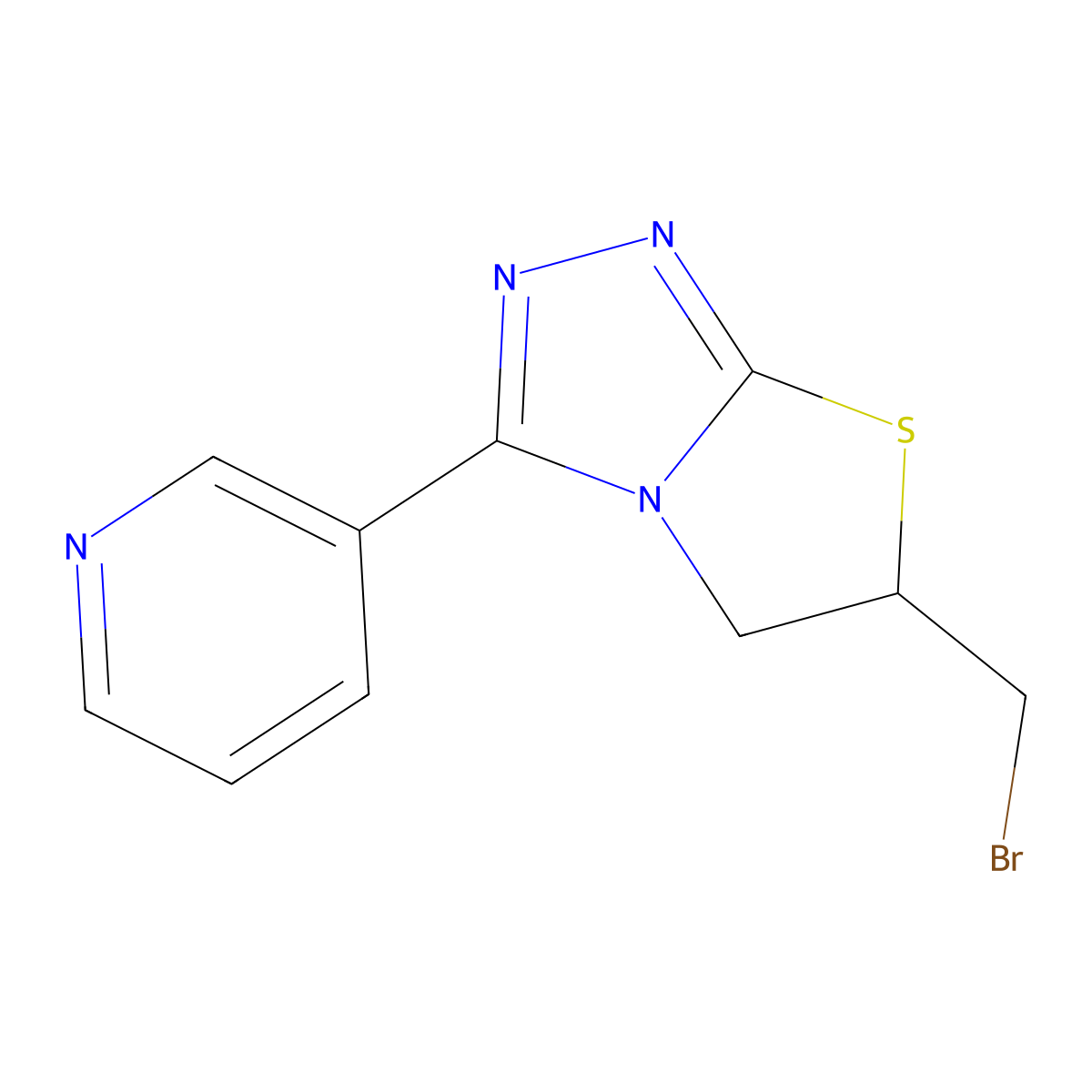 3-[6-(bromomethyl)-5H,6H-[1,2,4]triazolo[3,4-b][1,3]thiazol-3-yl]pyridine molecular structure, CAS 799250-29-6
