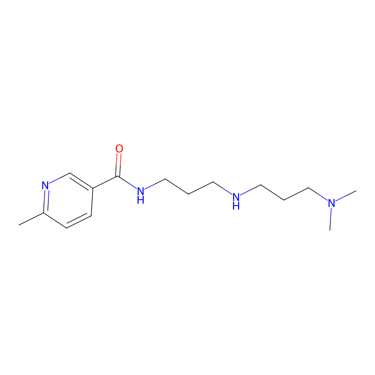 N-(3-{[3-(dimethylamino)propyl]amino}propyl)-6-methylnicotinamide molecular structure, CAS 799250-32-1
