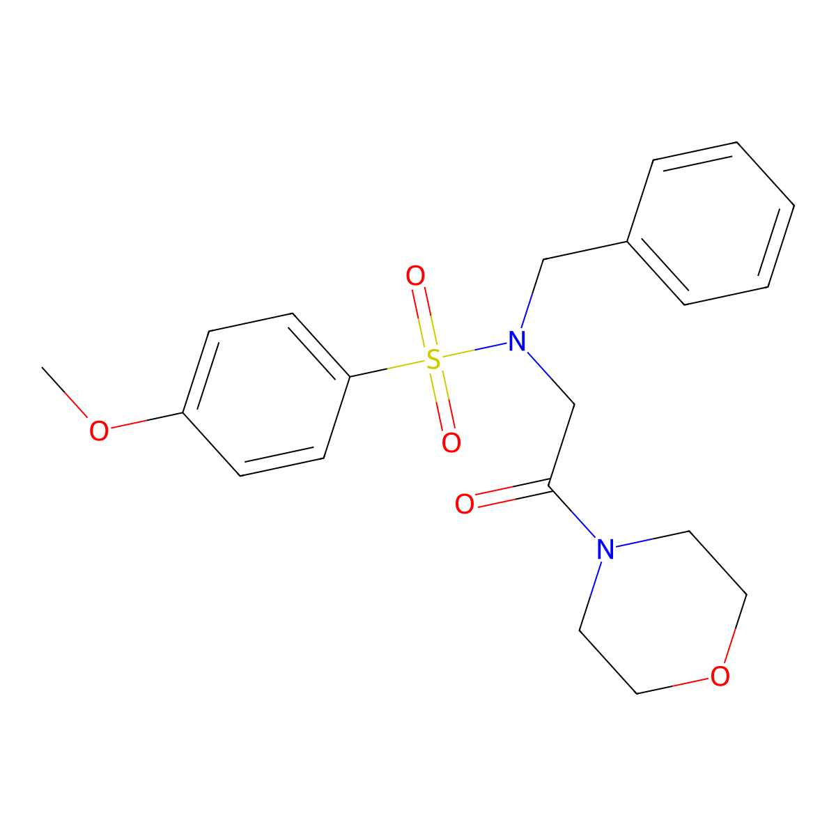 N-Benzyl-4-methoxy-N-(2-morpholin-4-yl-2-oxo-ethyl)-benzenesulfonamide molecular structure, CAS 799250-35-4