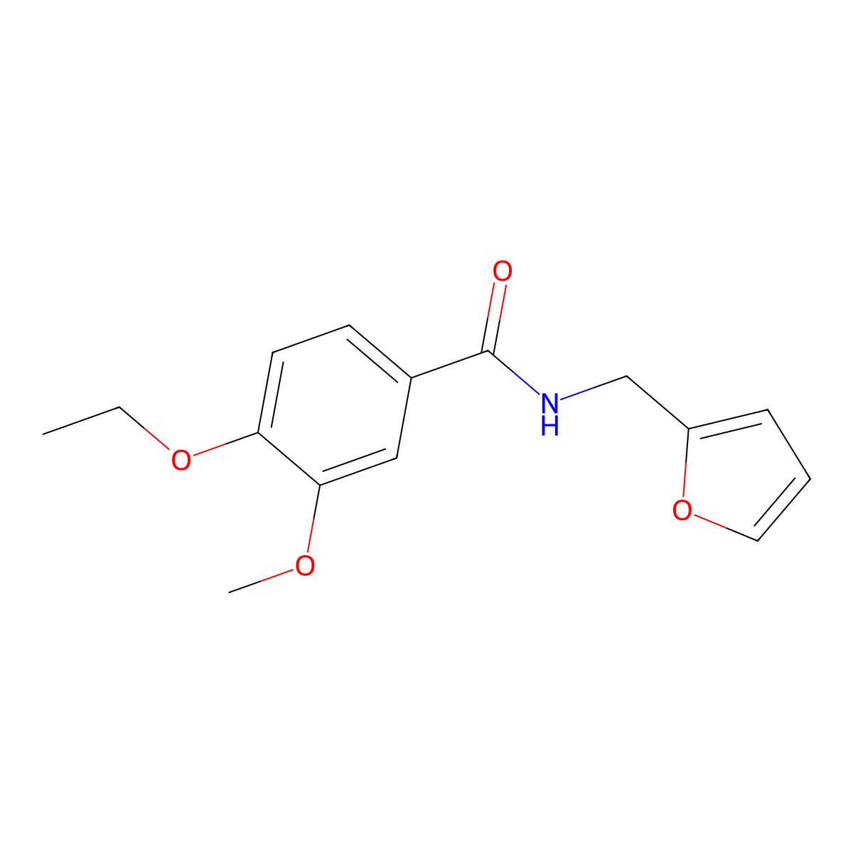 4-Ethoxy-N-furan-2-ylmethyl-3-methoxy-benzamide molecular structure, CAS 799250-42-3