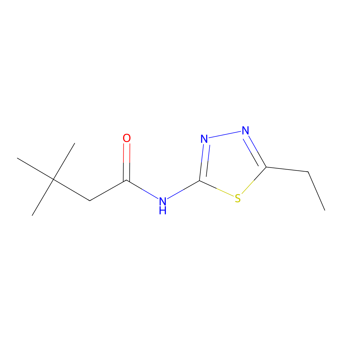 N-(5-ethyl-1,3,4-thiadiazol-2-yl)-3,3-dimethylbutanamide molecular structure, CAS 799252-12-3