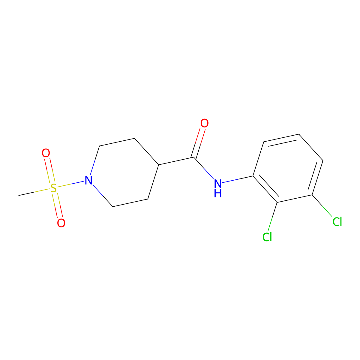 N-(2,3-dichlorophenyl)-1-(methylsulfonyl)piperidine-4-carboxamide molecular structure, CAS 799252-44-1