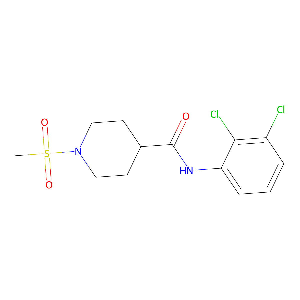 N-(2,3-dichlorophenyl)-1-(methylsulfonyl)piperidine-4-carboxamide molecular structure, CAS 799252-44-1
