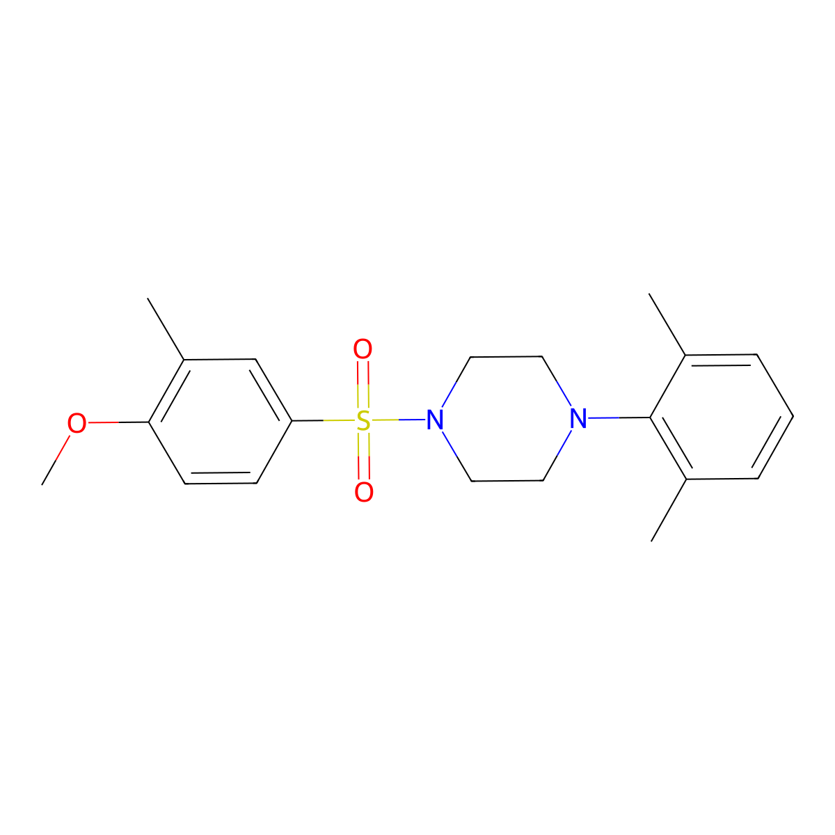 1-(2,6-Dimethylphenyl)-4-[(4-methoxy-3-methylphenyl)sulfonyl]piperazine molecular structure, CAS 799252-60-1