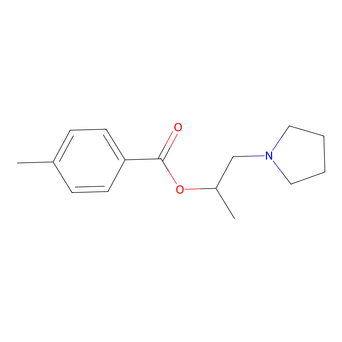 1-Methyl-2-(1-pyrrolidinyl)ethyl 4-methylbenzoate molecular structure, CAS 799252-76-9
