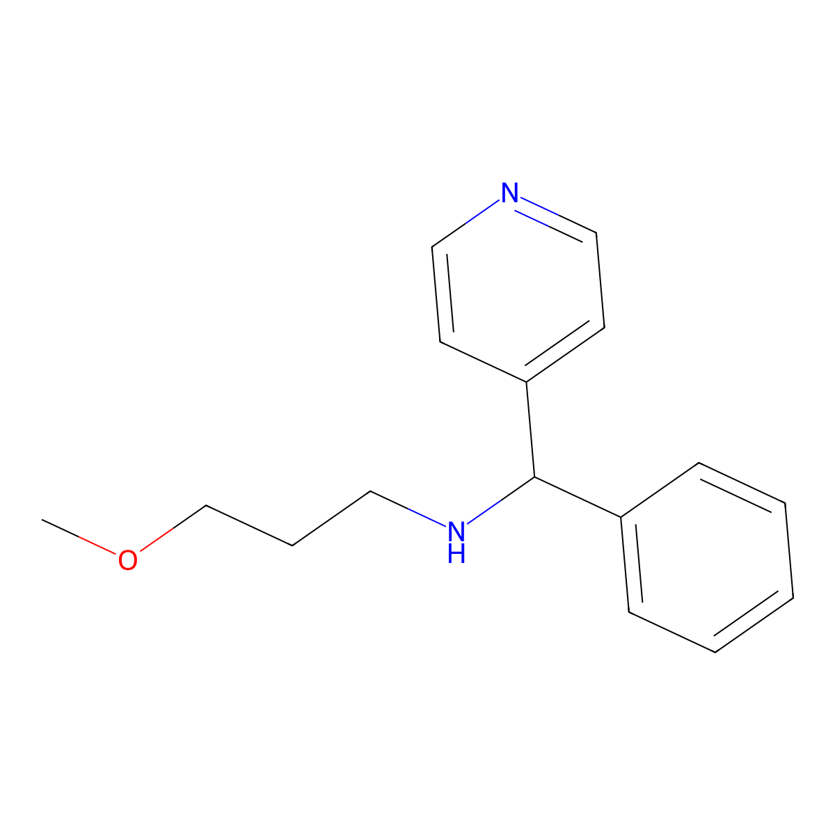 3-Methoxy-N-(phenyl(pyridin-4-yl)methyl)propan-1-amine molecular structure, CAS 799256-19-2