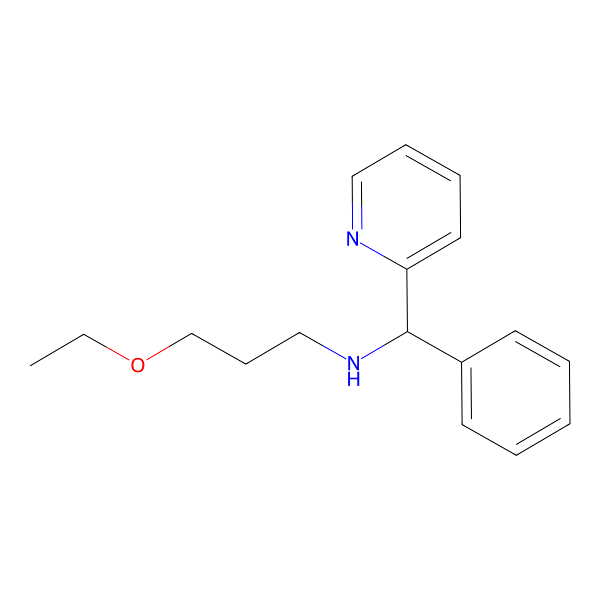 (3-Ethoxy-propyl)-(phenyl-pyridin-2-yl-methyl)-amine molecular structure, CAS 799256-20-5