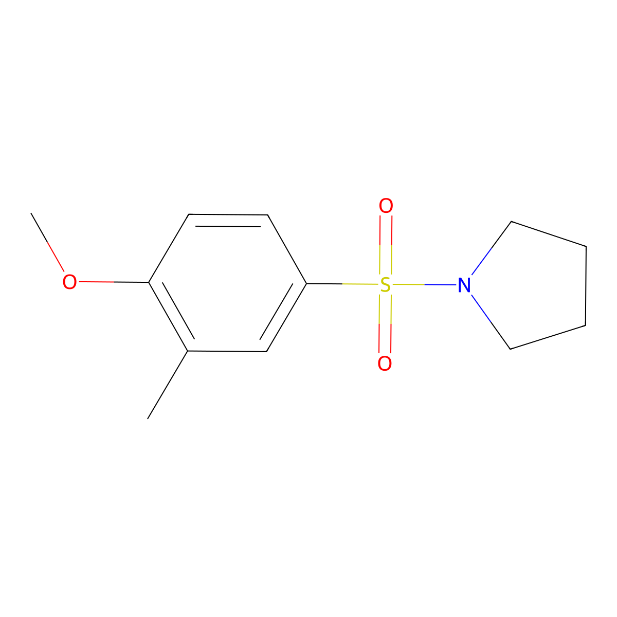 1-(4-Methoxy-3-methylphenyl)sulfonylpyrrolidine molecular structure, CAS 799257-41-3